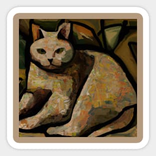 Tabby Cat in the Style of Cezanne Sticker